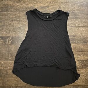 Soft Black Paper Thin Tank Top Muscle Shirt Medium